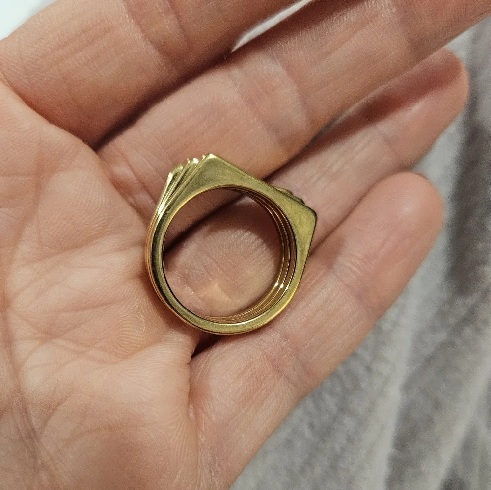 NEW Triple Connected Gold Stacked Rings - Multiple Sizes Available